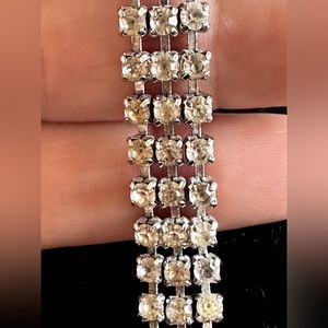 Vintage 3-row rhinestone choker